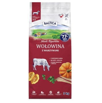 slomart BALTICA Smaki regionów Govedina z zelenjavo 3 kg - mali psi