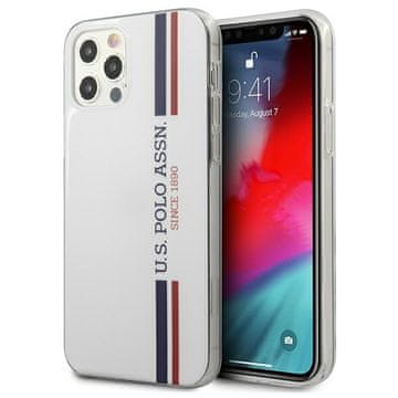 U.S. Polo Assn. Ovitek za iPhone 12 US Polo Tricolor Collection, bel