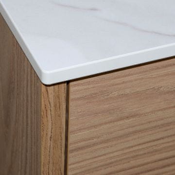 shumee HPL pult za omarico za umivalnik 60 cm 60x45 cm Calacatta z luknjami