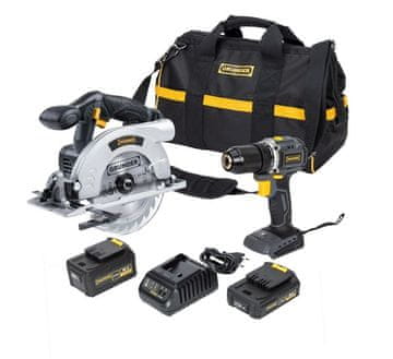 slomart Set orodja 18V z baterijama 2+4Ah, brezkrtačni motor