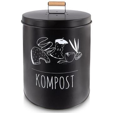 Artemis Majhen kompostnik za odpadke z ogljikovim filtrom, kovinski, 8 l
