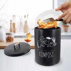 Artemis Majhen kompostnik za odpadke z ogljikovim filtrom, kovinski, 8 l