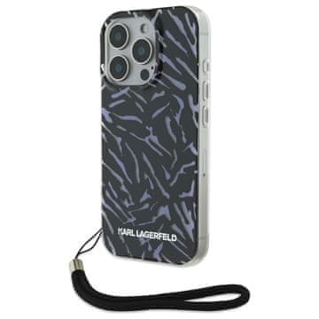 Karl Lagerfeld Ovitek Karl Lagerfeld Zebra With Cord Vijoličen za iPhone 16 Pro