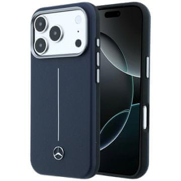 MERCEDES Mercedes usnjen ovitek MagSafe za iPhone 17 Pro Max, temno moder