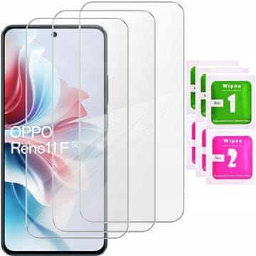 shumee 3x kaljeno steklo za Oppo Reno 11f 5G - zaščitno steklo 2.5D, 9H