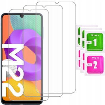 shumee 3x kaljeno steklo ZA Samsung M32 / M22 zaščitno steklo za zaslon 9H 3 kosi