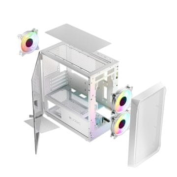 slomart Logic PORTOS ARGB MINI PC ohišje, Mini Tower, belo