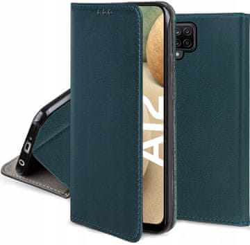 shumee Pametni magnetni ovitek za Samsung Galaxy A12 M12 zelen + steklo