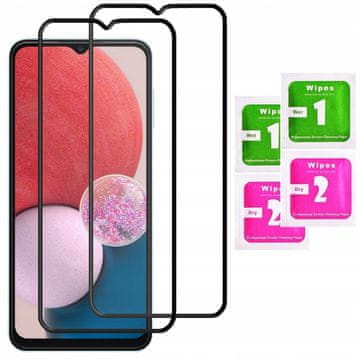 shumee 2x kaljeno steklo za Samsung Galaxy A13, celozaslonski 5D steklo