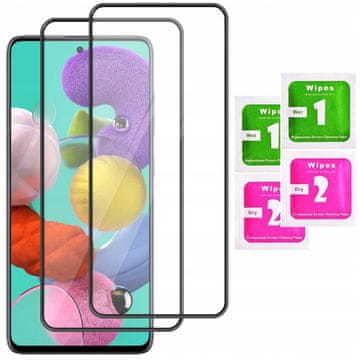 shumee 2x kaljeno steklo za Samsung Galaxy A51, celozaslonski 5D steklo
