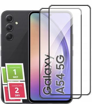 shumee 2x kaljeno steklo za Samsung Galaxy A54, celozaslonski 5D steklo