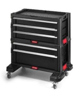 KETER Kovček za orodje KETER BOOKCASE s 5 predali, črn