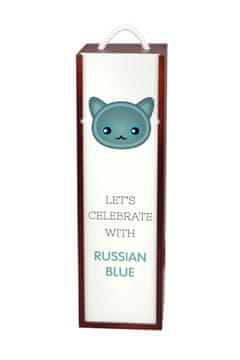 Artdog Ruska modra mačka - škatla za vino z grafiko in napisom Art-Dog