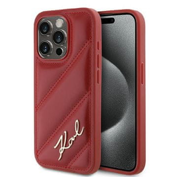 Karl Lagerfeld Ovitek Karl Lagerfeld Diagonal Quilted Red za iPhone 15 Pro