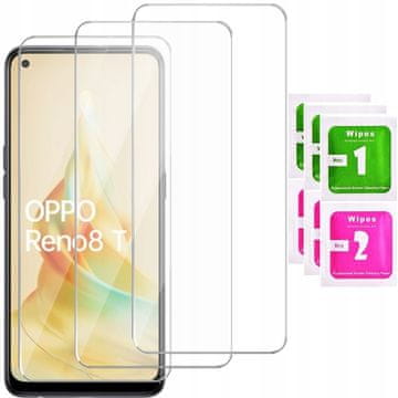 shumee 3x kaljeno steklo za zaščitno folijo za zaslon Oppo Reno 8T 9H komplet 3 kosov