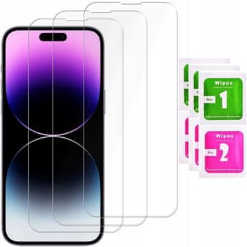 shumee 3x kaljeno steklo za Apple iPhone 14 Pro Max | steklo | 3-paket
