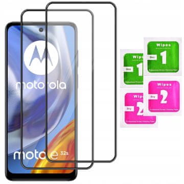 shumee 2x kaljeno steklo za Motorola Moto E32S celozaslonski 5D steklo