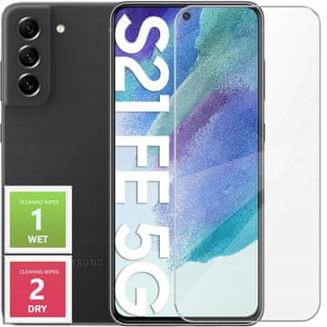 shumee Kaljeno steklo za Samsung Galaxy S21 FE zaščitno steklo 9H 2.5D