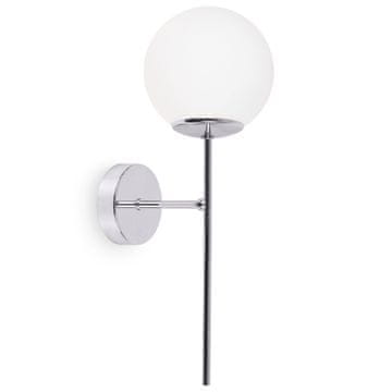 GH STENSKA SVETILKA SIENA CHROME Z 1 RAVNIM BELIM SENČNIKOM E14
