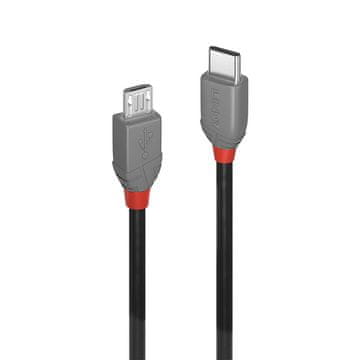 Lindy Lindy 36892 USB kabel USB 2.0 2 m USB C Micro-USB B črne, sive barve