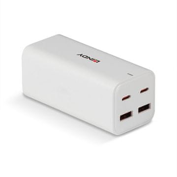 Lindy 73441 USB polnilnik za hitro polnjenje, univerzalni, bel