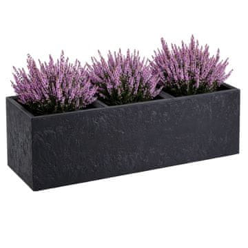 shumee Betonique cvetlični lonček na kolesih, črn beton, 90x30xv30 cm
