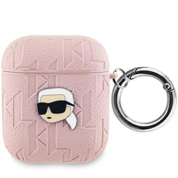 Karl Lagerfeld Ovitek za slušalke AirPods 1 z monogramom Karl Lagerfeld, roza