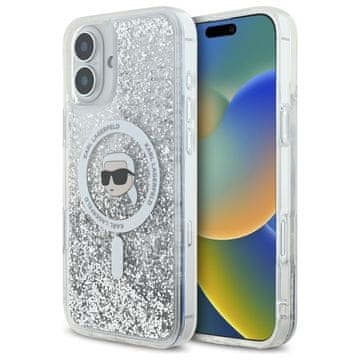 Karl Lagerfeld Ovitek Karl Lagerfeld Liquid Glitter MagSafe za iPhone 16 Plus