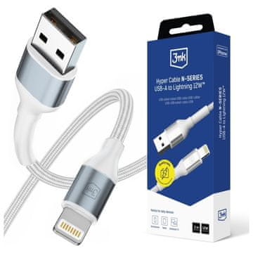 shumee 3MK Hyper kabel N-serije USB-A na Lightning 2m 5V/2.4A 12W bel