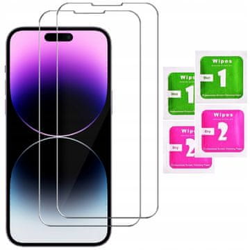 shumee 2x kaljeno steklo za Apple iPhone 14 Pro Max Glass 9H | 2 kosa