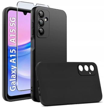 shumee Silikonski mat ovitek za Samsung Galaxy A15 4G/A15 5G + steklo