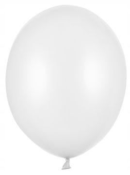 Baloni za rojstni dan v kovinsko beli barvi, 12 cm, 100 kosov.