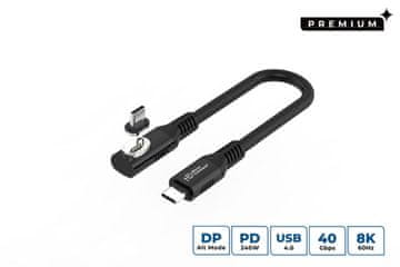 MicroConnect Kabel USB4 Gen 3x2 USB C 0,15 m črne barve MC-LS-USB4CC0.15-A