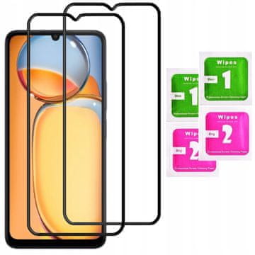 shumee 2x kaljeno steklo za Xiaomi Redmi 13C celozaslonski 5D steklo