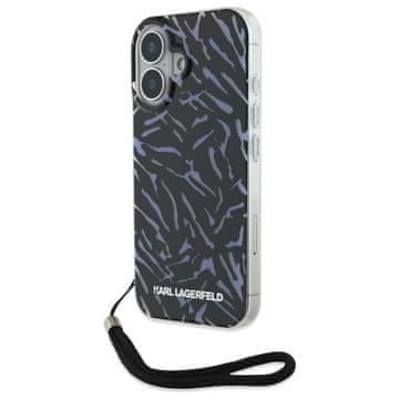 Karl Lagerfeld Ovitek Karl Lagerfeld Zebra With Cord Vijoličen za iPhone 16
