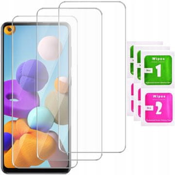 shumee 3x kaljeno steklo za Samsung Galaxy A21s Solid | 3-pakiranje