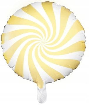 PartyDeco Folija balon v obliki sladkarij, 45 cm, svetlo rumen, 1 kos.