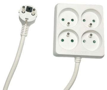MicroConnect Razdelilnik 1,5 m 4x RJ45 Notranji Bel MC-PSSQUARE040150FRW