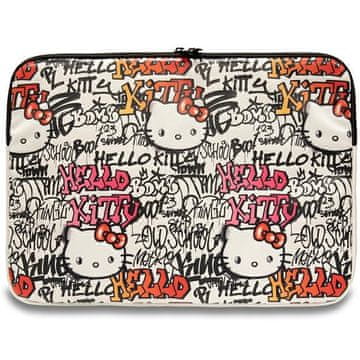 HELLO KITTY Torba za prenosnik Hello Kitty 14" z zadrgo, bež, z grafiti