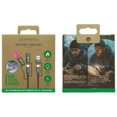 4smarts 4smarts 4v1 USB-C kabel 1 m 60 W hitro polnjenje črne barve
