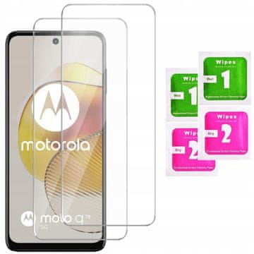 shumee 2x kaljeno zaščitno steklo za Motorola Moto G73 5G | 2 kosa