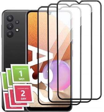 shumee 3x kaljeno steklo s polno pokrivnostjo za Samsung A32 4G 5D