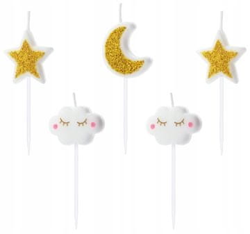 Svečke za rojstni dan Little Star, mešane, 2-3 cm, 5 kosov.