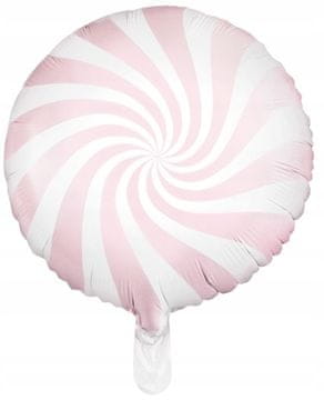 PartyDeco Folija balon v obliki sladkarij, 45 cm, svetlo roza, 1 kos.
