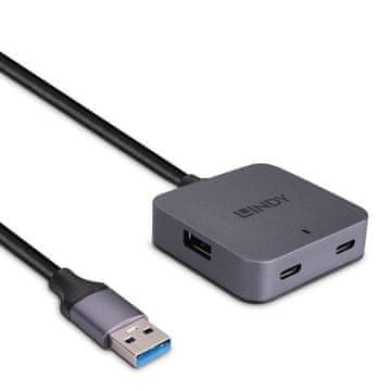 shumee Lindy 3.2 Gen 1 USB hub tipa A 5000 Mbit/s črno-siv, 43388