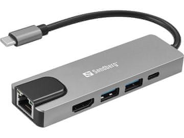 Sandberg Priklopna postaja Sandberg 336-99 USB-C 3.2 Gen 1, srebrna