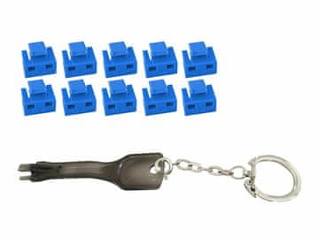 MicroConnect Blokada vrat RJ45 MC-RJ45PORTBLOCK-B (10 kosov) črna/modra