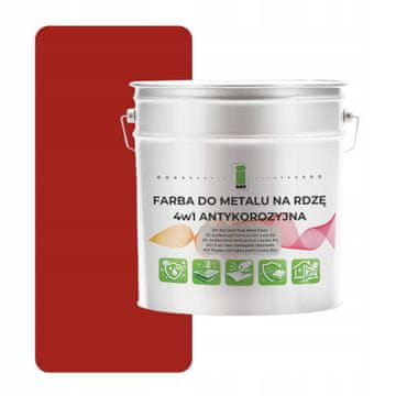 shumee Kovinska barva za rjo 4 v 1 rdeča RAL3002 I SEE pocinkano jeklo 2,5 l sijaj