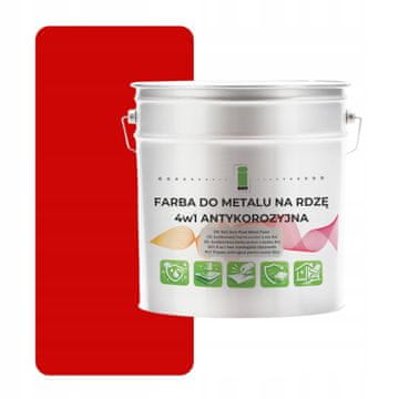 shumee Kovinska barva za rjo 4 v 1 rdeča RAL3020 I SEE pocinkano jeklo 2,5 l sijaj