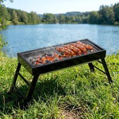 Artemis Zložljiv prenosni žar na oglje za vrt, turiste, piknike, majhen, 77 cm
